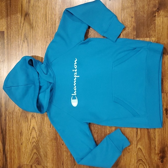 Champion Other - Kids Champion unisex turquoise hooded sweatshirt size M
